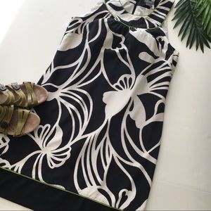 Ann Taylor Silk Dress, black and white, sz 6